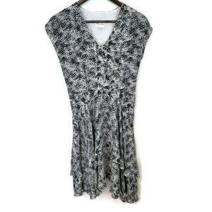 Reiss Black and White Printed Mini Dress